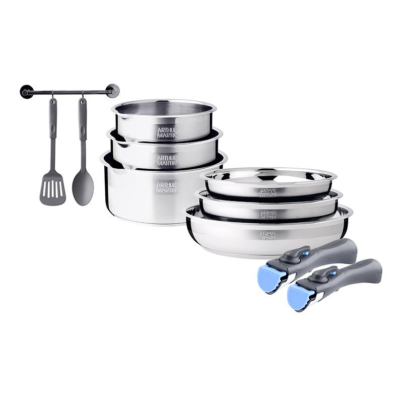 Batería ARTHUR MARTIN Inox 10 pcs Cacerolas y Sartenes