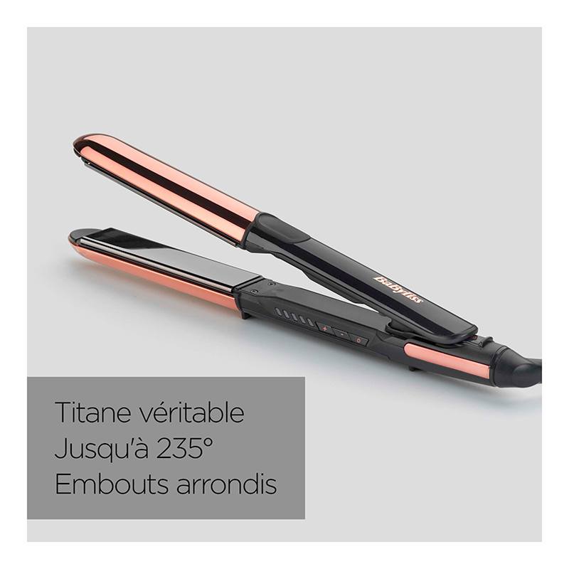 BABYLISS 235W Ionen‑Titan Goldrosa ST482E Glätteisen und Lockenstab Reiseetui