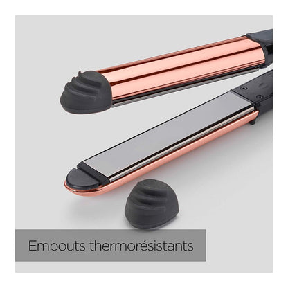 Babyliss ST482E Plancha Alisadora y Moldeadora Iónica Titanio Oro Rosa