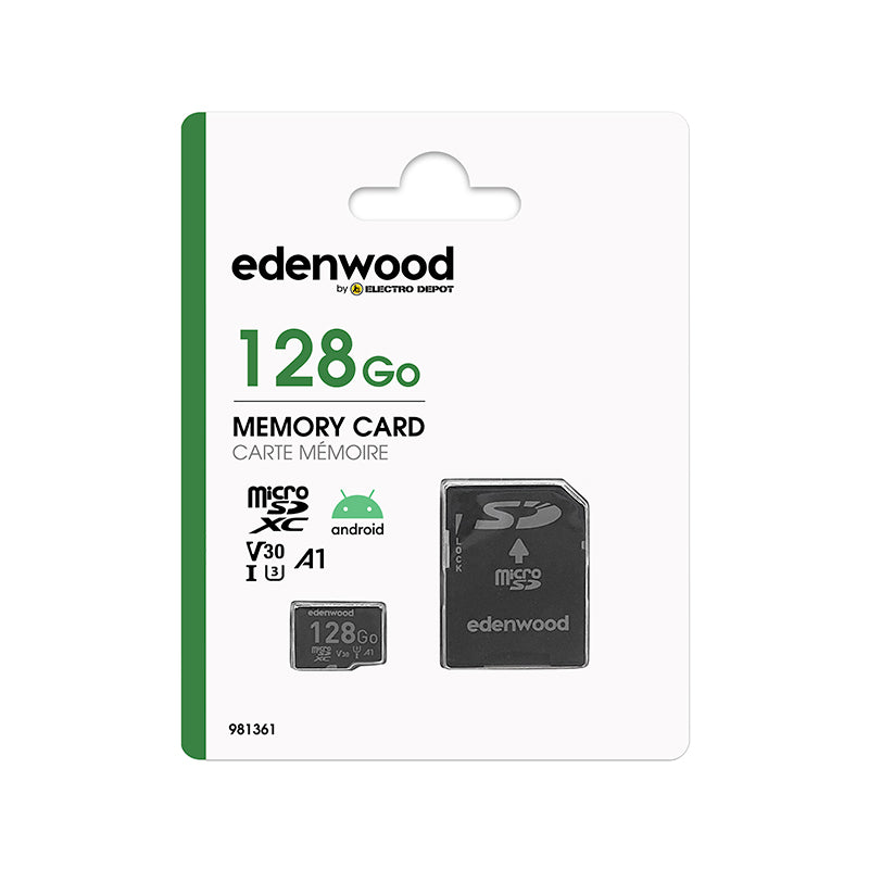 EDENWOOD Tarjeta Micro SD Clase 30 128Go