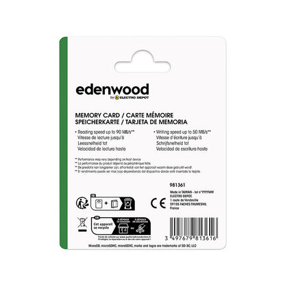EDENWOOD Tarjeta Micro SD Clase 30 128Go