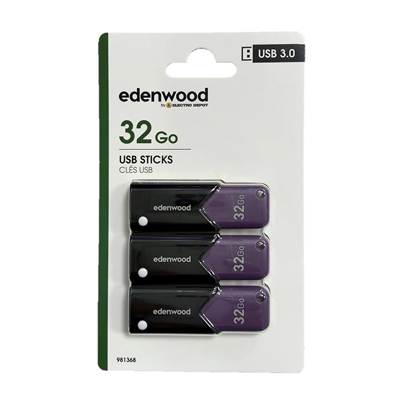 EDENWOOD Memoria USB 3.0 32 Gb Pack de 3