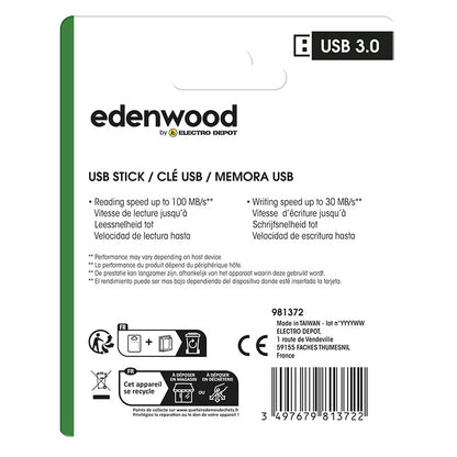 Edenwood Memoria USB 256GB 3.0 Lectura 100 MB/s Escritura 30 MB/s