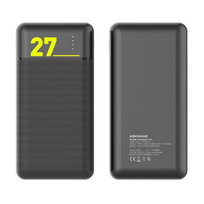 EDENWOOD PowerBank Batería de Emergencia Universal 27.000 mAh Negro