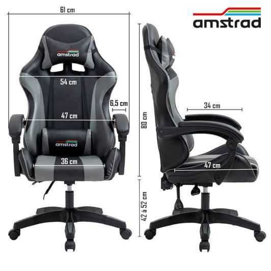 AMSTRAD AMS 800 Silla Gaming LED RGB Negro