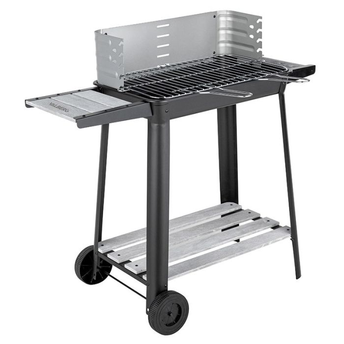 Barbacoa Carbón 6‑8 Personas con Cortavientos y Estante VALBERG 49cm CH-VAL-KETTLE57