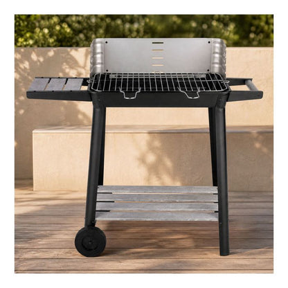 Barbacoa Carbón 6‑8 Personas con Cortavientos y Estante VALBERG 49cm CH-VAL-KETTLE57