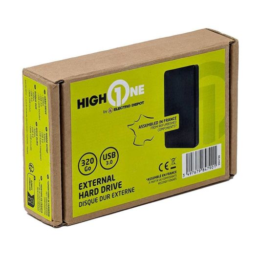 HIGH ONE Disco Duro Reacondicionado 320 GB USB 3.0 Negro