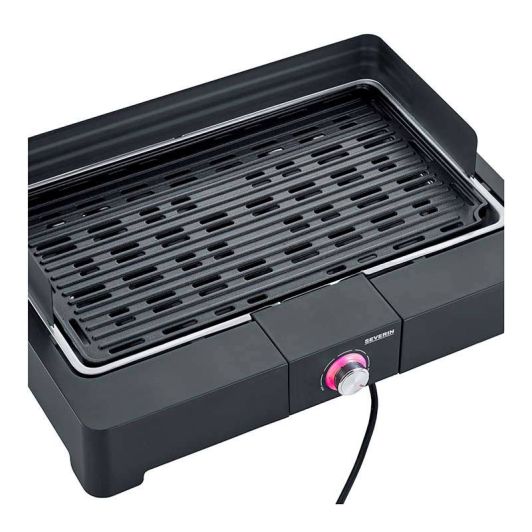 Barbacoa Eléctrica de Mesa SEVERIN 2000W Cortavientos y Rejilla Acero PG 8537 TABLE