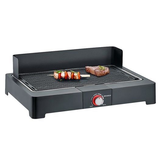 Barbacoa Eléctrica de Mesa SEVERIN 2000W Cortavientos y Rejilla Acero PG 8537 TABLE