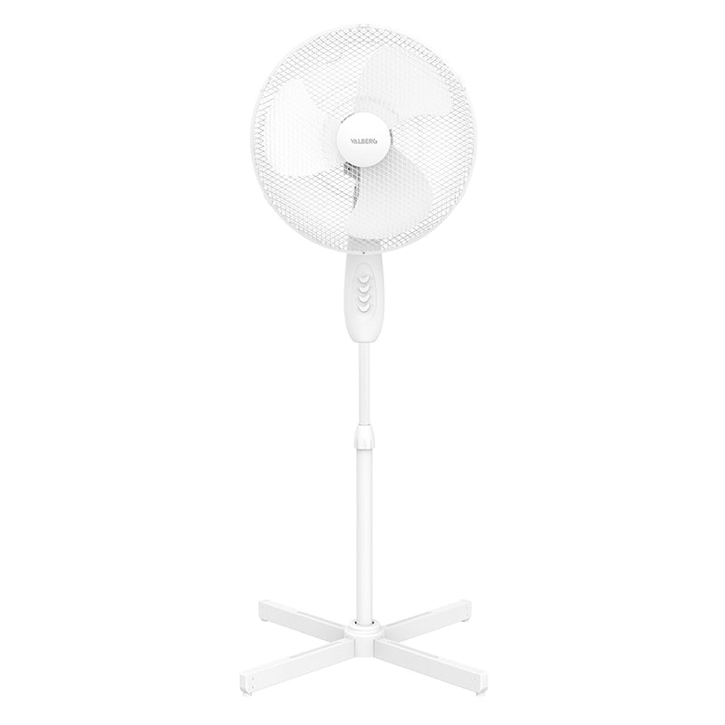VALBERG Ventilador de Pie 45W 40 cm 3 Velocidades Oscilante Blanco