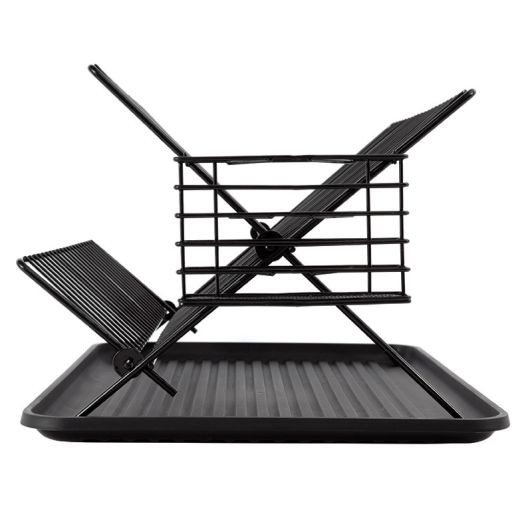 Cosylife Escurridor de Metal Negro Plegable