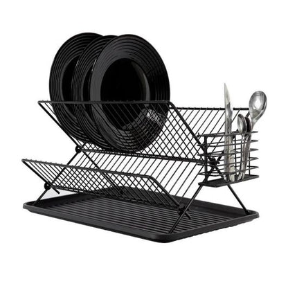 Cosylife Escurridor de Metal Negro Plegable