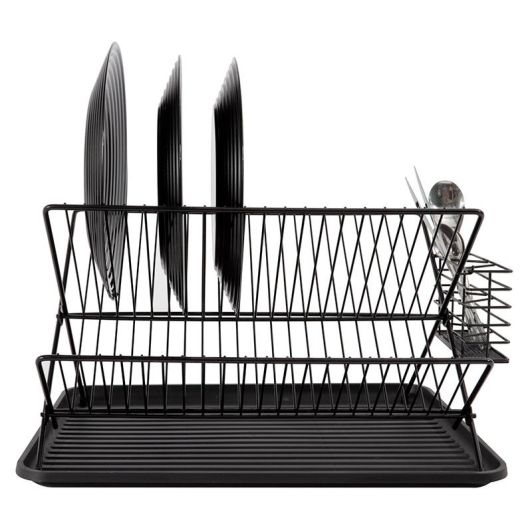 Cosylife Escurridor de Metal Negro Plegable