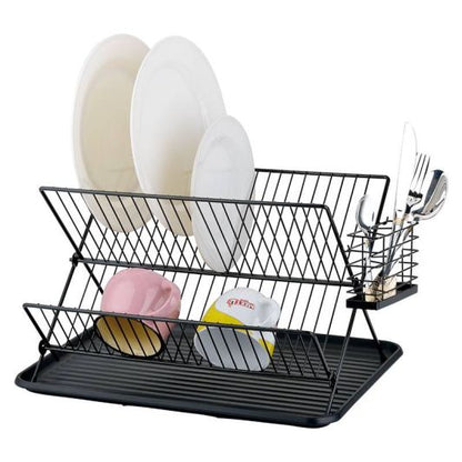 Cosylife Escurridor de Metal Negro Plegable