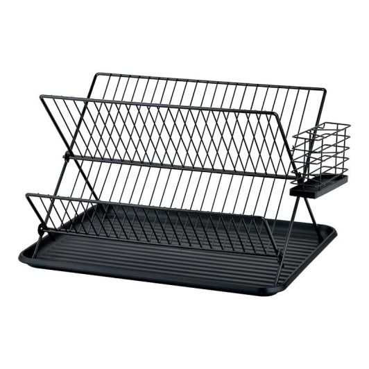 Cosylife Escurridor de Metal Negro Plegable