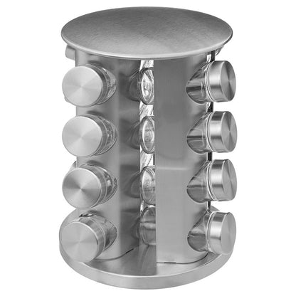 Carrusel de Especias Giratorio con 16 Tarros de Cristal