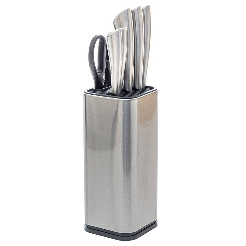 Cuchillos 5 Unidades + Tijeras Inoxidables con Bloque Almacenamiento