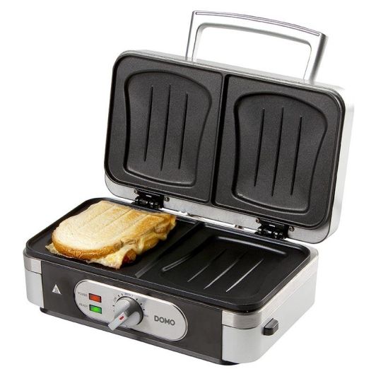 DOMO DO9264C Sandwichera 3 en 1 1000W Inox