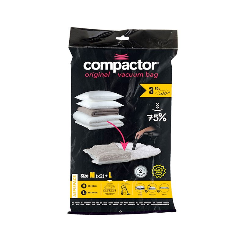 Bolsas de Almacenamiento al Vacío Compactador 3 Piezas