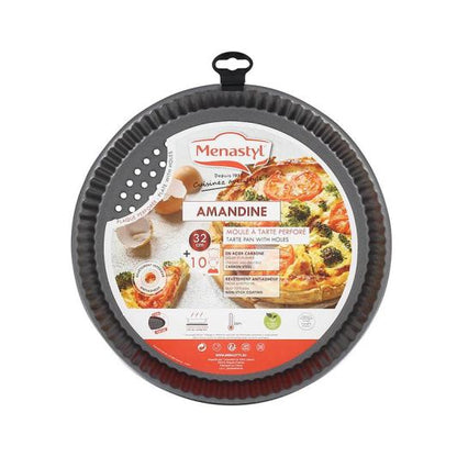 MENASTYL Molde de Tarta Perforado Acero Inoxidable 32 cm