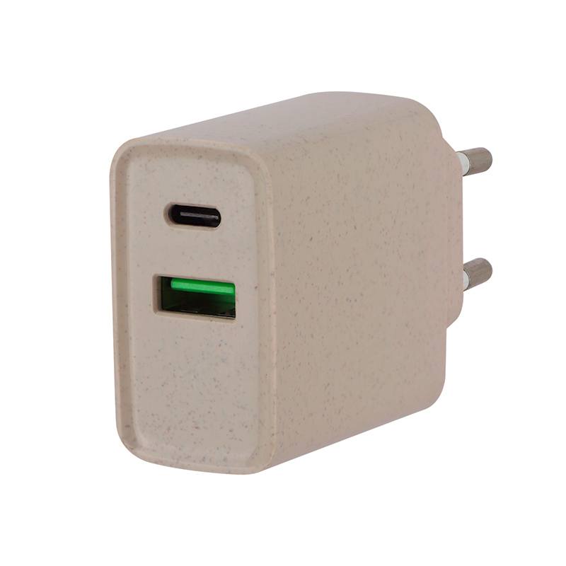 Edenwood Cargador 20W Eco USB‑C USB‑A Beige Rápido