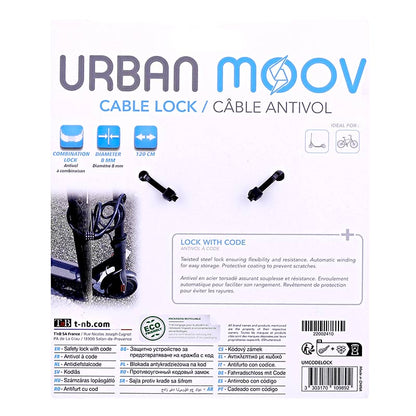 T’NB Antirrobo TNB Espiral Candado Negro 120 cm