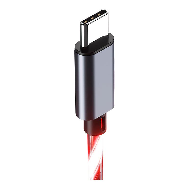 Cable LED AMSTRAD USB‑A a USB‑C Rojo 3 m