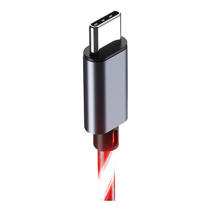 Cable LED AMSTRAD USB‑A a USB‑C Rojo 3 m