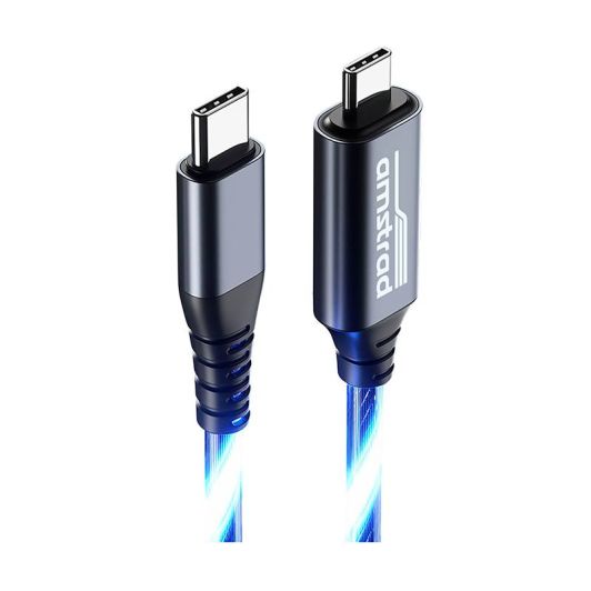 Cable LED AMSTRAD USB-C/USB-C 3 m Azul