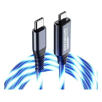 Cable LED AMSTRAD USB-C/USB-C 3 m Azul