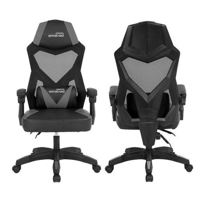 AMSTRAD Silla Gaming Reclinable Gris con Soporte Lumbar