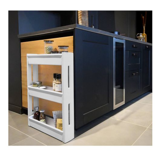 Carro de Cocina Blanco con Ruedas Compacto para Espacios Pequeños