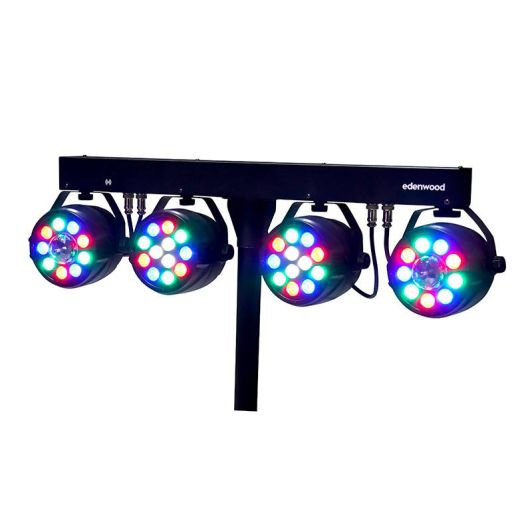 Edenwood Luces LED 9 RGB Multihaces Rotatorios Negro