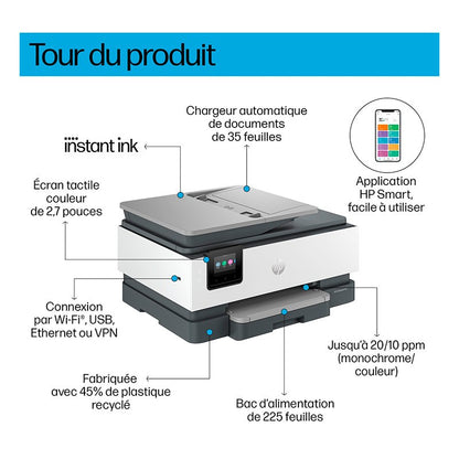 HP OJ PRO 8124e Impresora Multifunción 20 ppm Negro 10 ppm Color