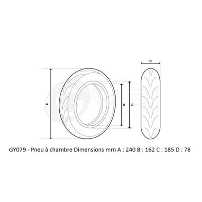 GYPI Neumático Tubeless 10"×2.75‑6.5 para Todoterreno