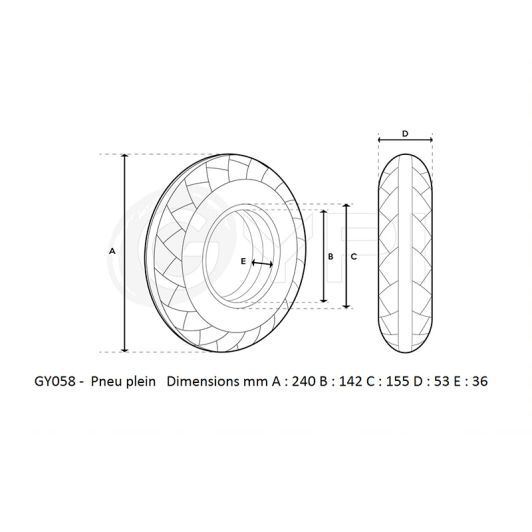 GYPI MACIZ Neumático 10" *2.125 34/36mm Universal Negro