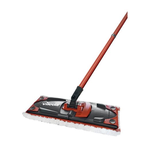 VILEDA Ultramax Escoba Telescópica con Mango Ajustable Rojo