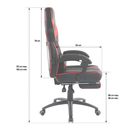 SPIRIT OF GAMER Mustang Silla Gaming Piel Sintética Rojo