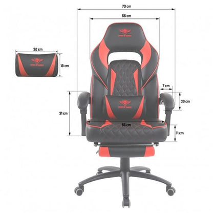 SPIRIT OF GAMER Mustang Silla Gaming Piel Sintética Rojo