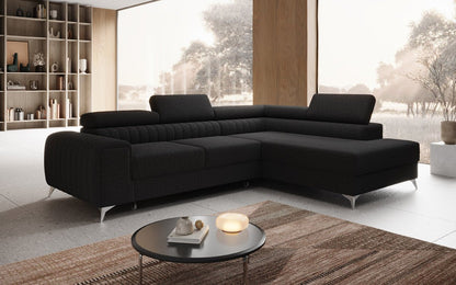 Luxusbetten24 Aurea L Designer Sofa mit Schlaf‑Klappfunktion, Bouclé