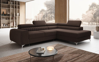 Luxusbetten24 Aurea L Designer Sofa mit Schlaf‑Klappfunktion, Bouclé