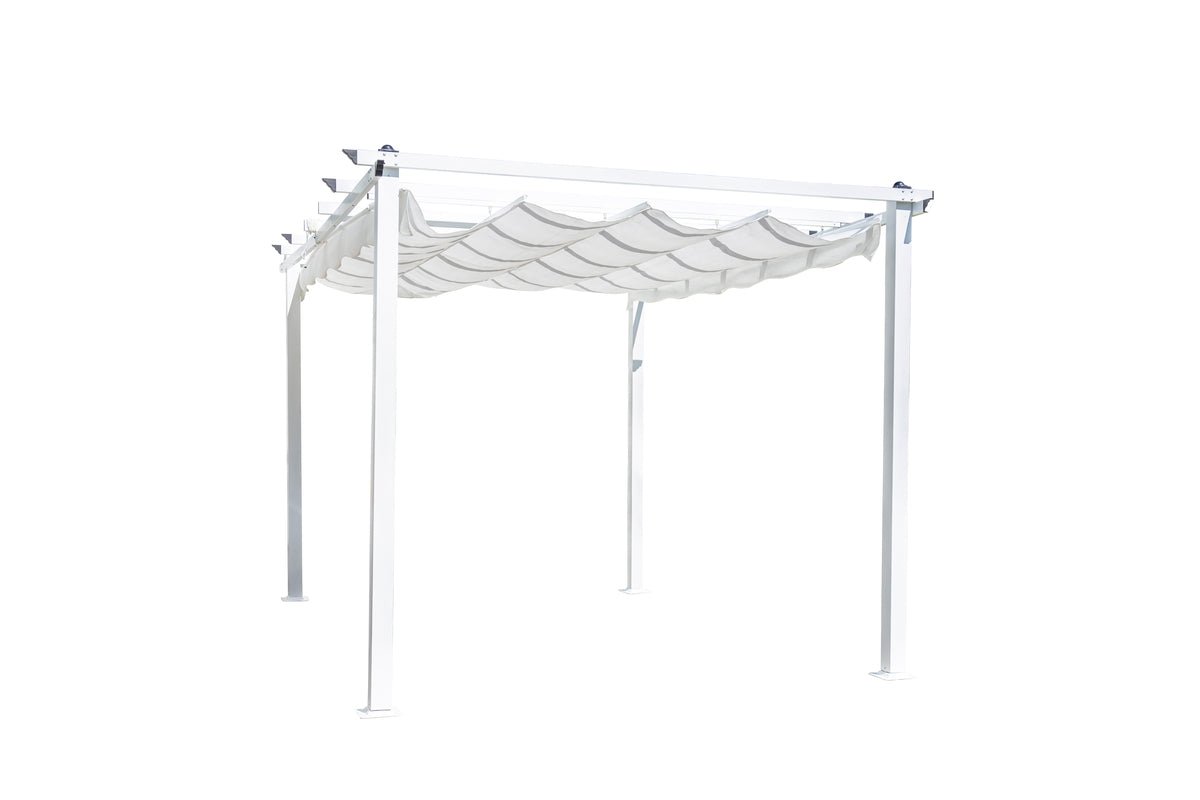 Luxusbetten24 Solyx Pergola Garten Modell mit Weißem Polyesterdach