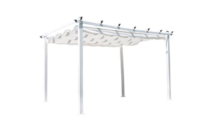 Luxusbetten24 Solyx Pergola Garten Modell mit Weißem Polyesterdach