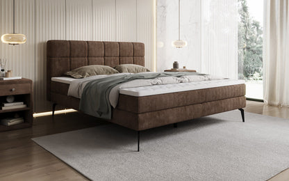 Luxusbetten24 Vera Boxspringbett Cord Design mit hohen Füßen