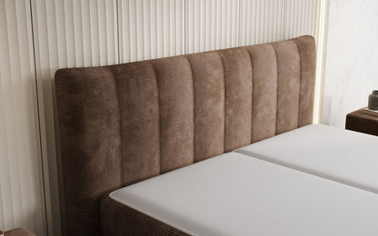Luxusbetten24 Ines Boxspringbett Cord mit Stauraum 140‑200 cm Größe