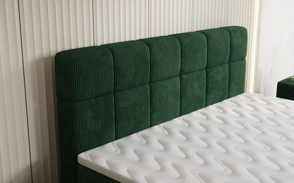 Luxusbetten24 Vera Boxspringbett Cord Design mit hohen Füßen