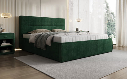 Designer Polsterbett Merry in Cord mit Stauraum