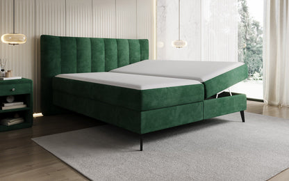 Luxusbetten24 Ines Boxspringbett Cord mit Stauraum 140‑200 cm Größe
