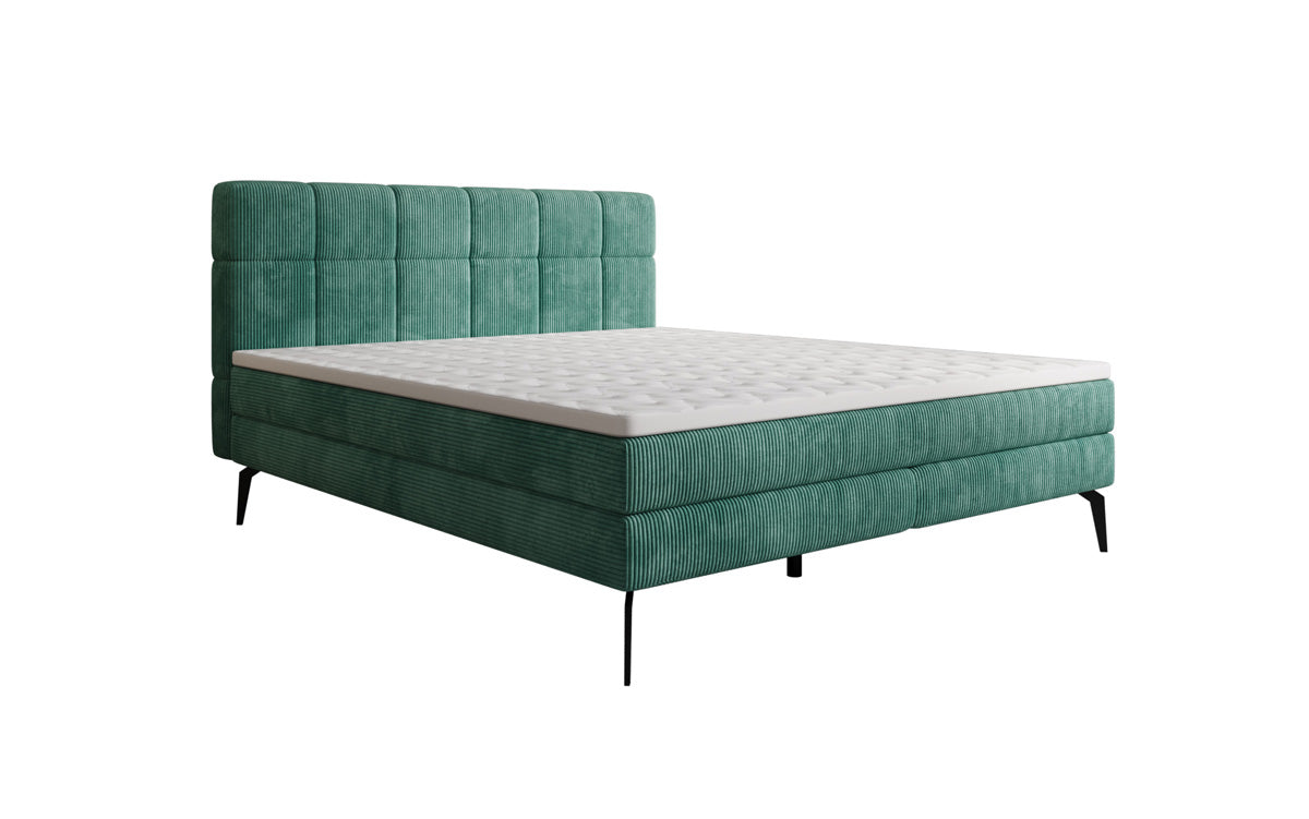 Luxusbetten24 Vera Boxspringbett Cord Design mit hohen Füßen